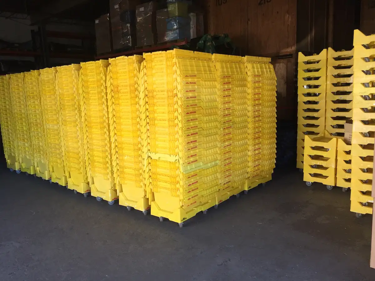 Yellow stacks for moving goods with All Jersey Movers