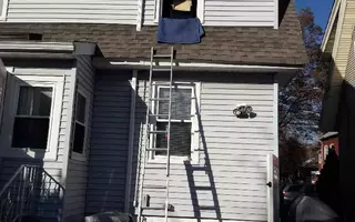 Moving a second floor with a ladder